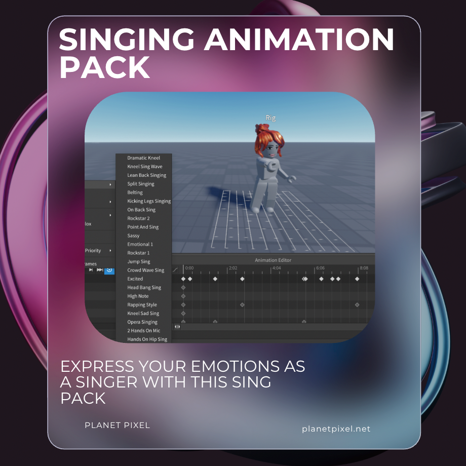Singing Animation Pack - 20+